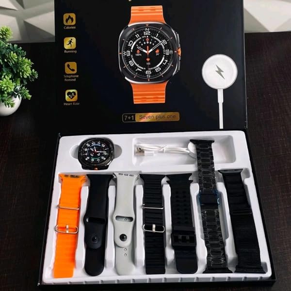 ⌚ 7-in-1 Ultra Smartwatch | Galaxy Watch Ultra Style – Advanced Fitness Tracker with Bluetooth Calling & Multi-Sports Modes 🚀